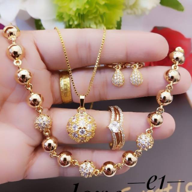 Xuping set perhiasan lapis emas 24k 0413