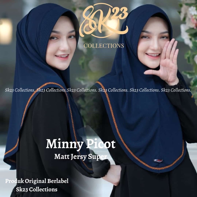 MUGHNI - MINNY PICOT HIJAB BERGO PED INSTAN ORI SK23 COLLECTIONS