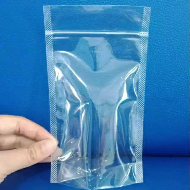 [5 Pcs] Plastik Standing Pouch Uk 10x9 12x10 15x11 17x12 Cm Bening Transparan Plastik Pudot Snack