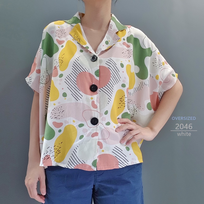 ARENA - Oversize Kemeja Wanita Motif-3