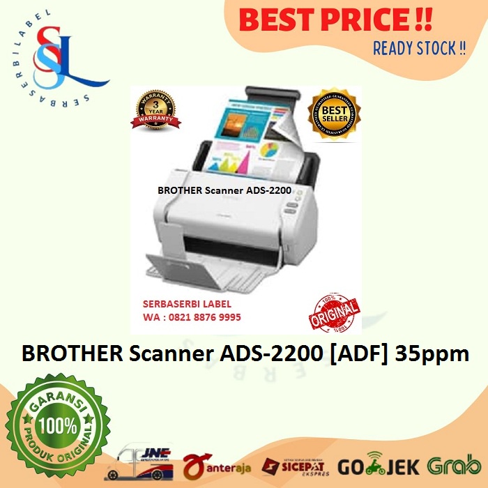 Brother High-Speed Desktop Document Scanner, ADS-2200, Multiple Scan Destinations, Duplex Scanning - View #2