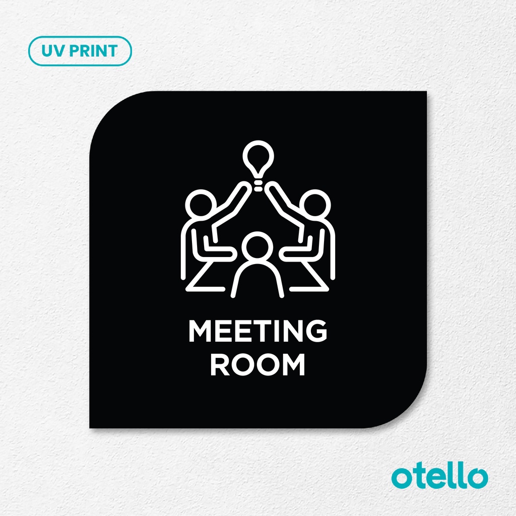 Meeting Room Sign Board Akrilik Tempel Signage Dinding Papan Label Acrylic Restoran Wall Stiker Dinding Petunjuk Toko Cafe