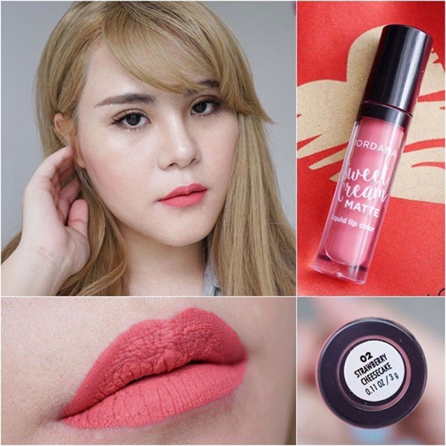 JORDANA SWEET CREAM MATTE LIQUiD LIP COLOUR- STRAWBERRY CHEESECAKE
