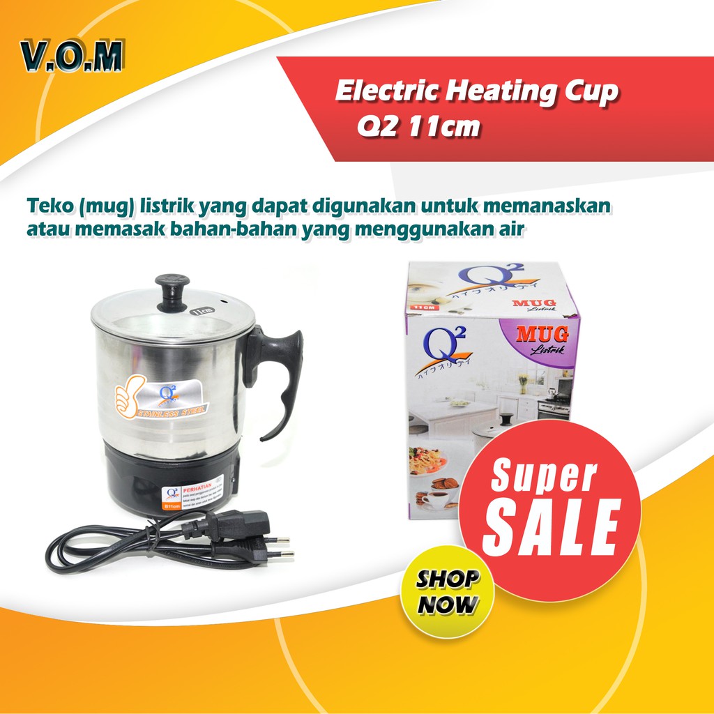 VOM Electric Heating Cup Q2 11cm / Teko Listrik / Mug Elektrik - 0255