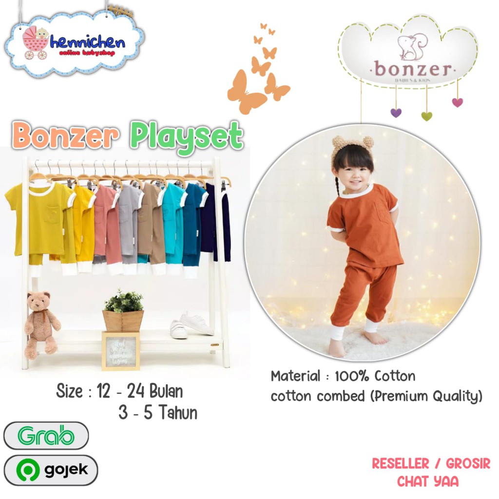 PROMO 7.7 PROMO BAJU LEBARAN MURAH BONZER PLAYSET RETRO SET SETELAN BAJU PENDEK CELANA PANJANG 1-5 Tahun