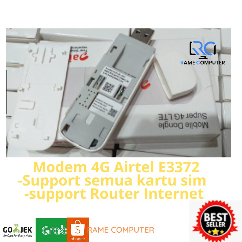 MODEM USB 4G AIRTEL E3372 UNLOCK ALL GSM SUPPORT ROUTER CCTV Support GSM 4G dan smartfren
