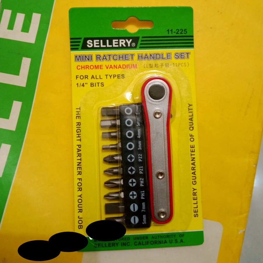 Obeng Rachet 11pcs Sellery Mini Rachet Handle Insert