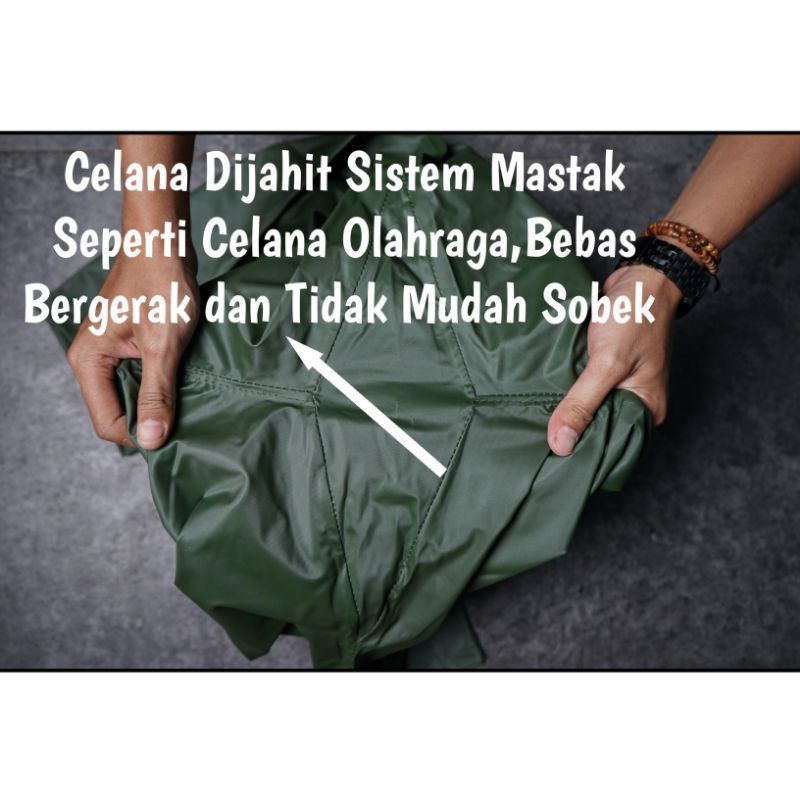 Jas Hujan Stelan Pria Wanita Anti Rembes Bahan Pvc