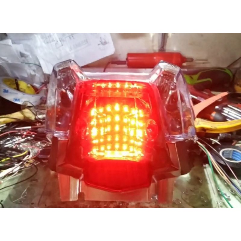 lampu stop stoplamp led running 8 mode Vario techno 110 karbu