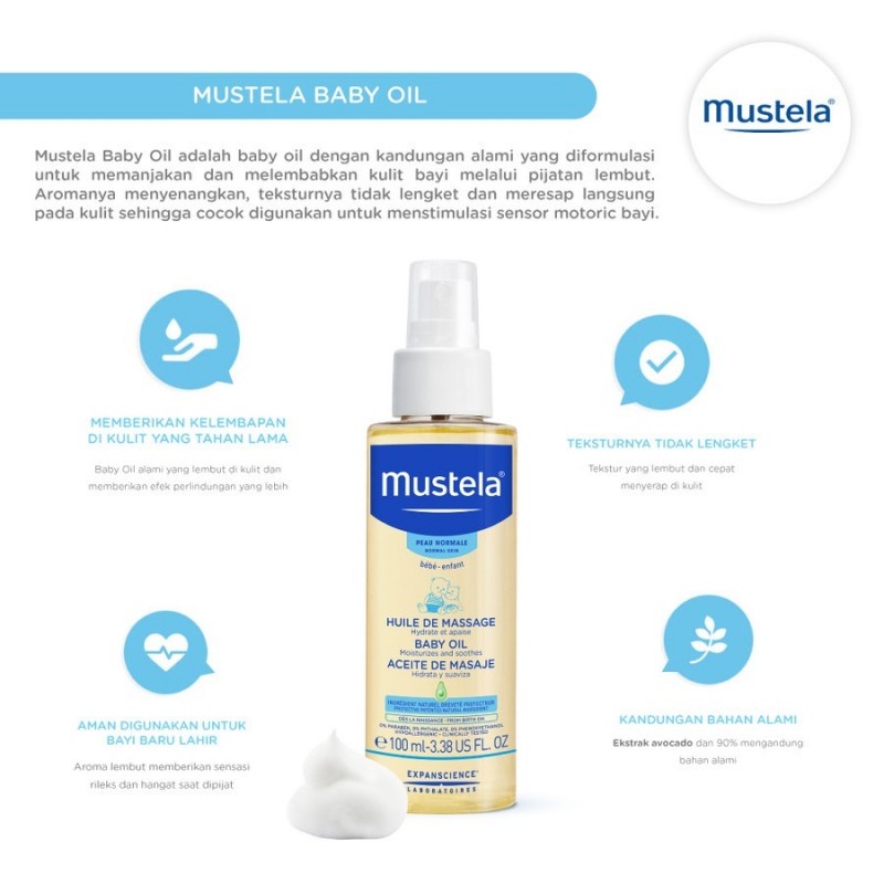 Mustela Baby Massage Oil Minyak Pijat Bayi - 100 ml