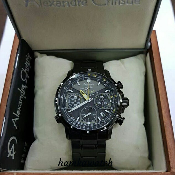 jam tangan pria alexander cristie original ac6394 black