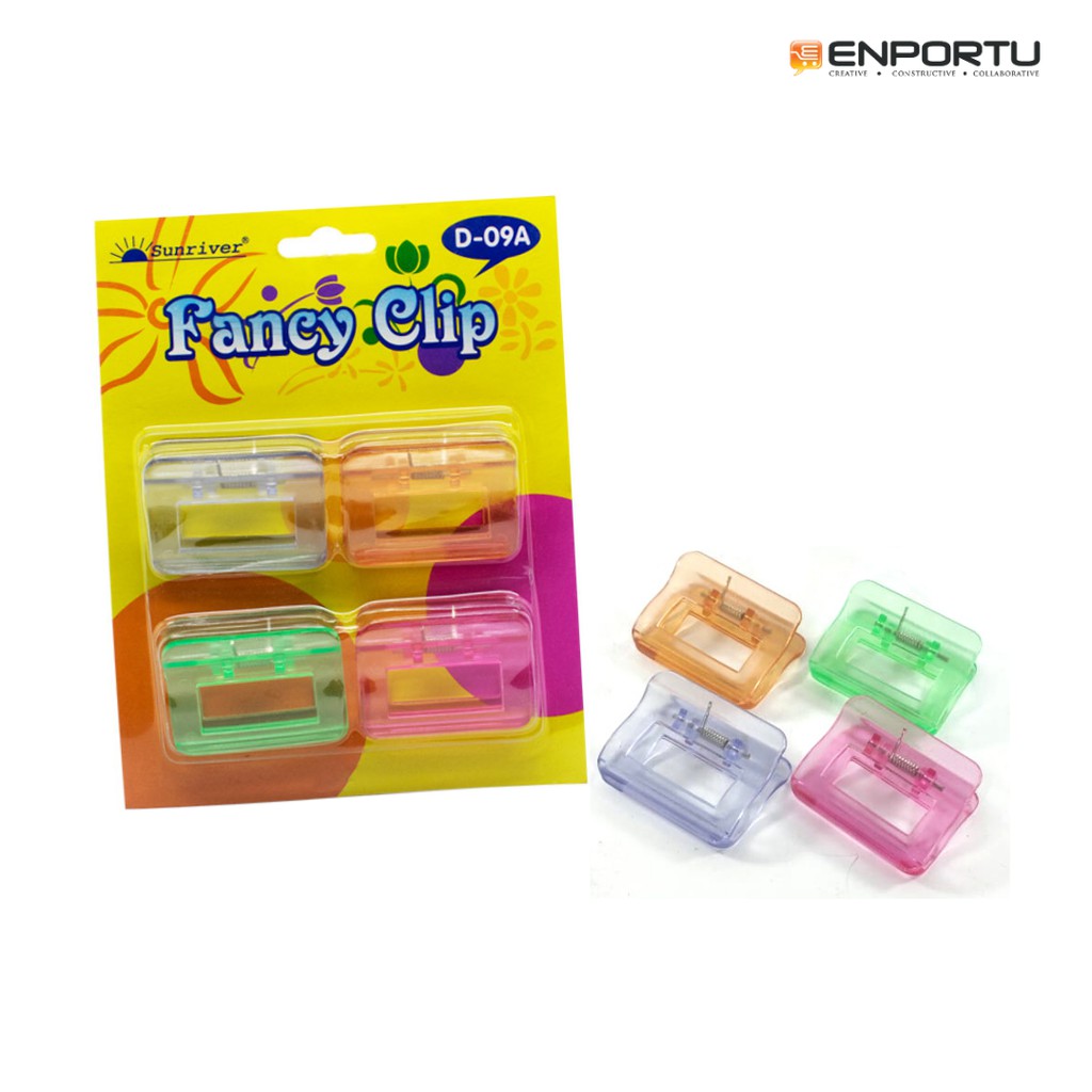 

Fancy Clip Sunriver D-09A (4 Pcs) / Penjepit kertas murah
