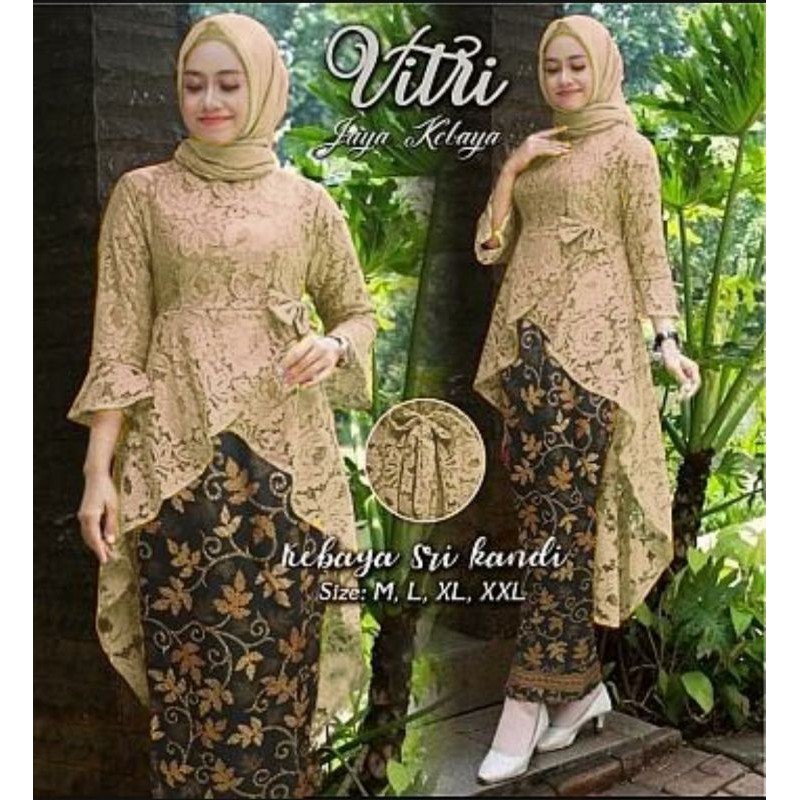 PROMO CUCI GUDANG , ST Vitri XXL stelan kebaya brukat batik ST VITRI SET kebaya muspita mustapa Keba