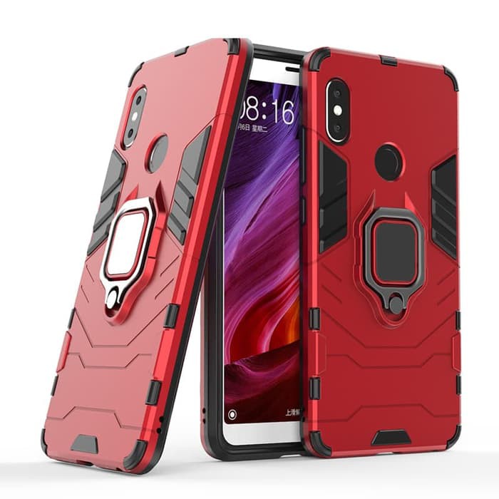 BLACK PANTHER CASE XIAOMI REDMI 6 PRO ARMOR SLIM CASE ROBOT TRANSFORMER CASING MAGNET RING STANDING