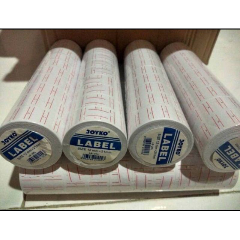 kertas  label harga joyko biru 1 baris 8 digit LB _ 2 RL MX 5500 eceran _ satuan