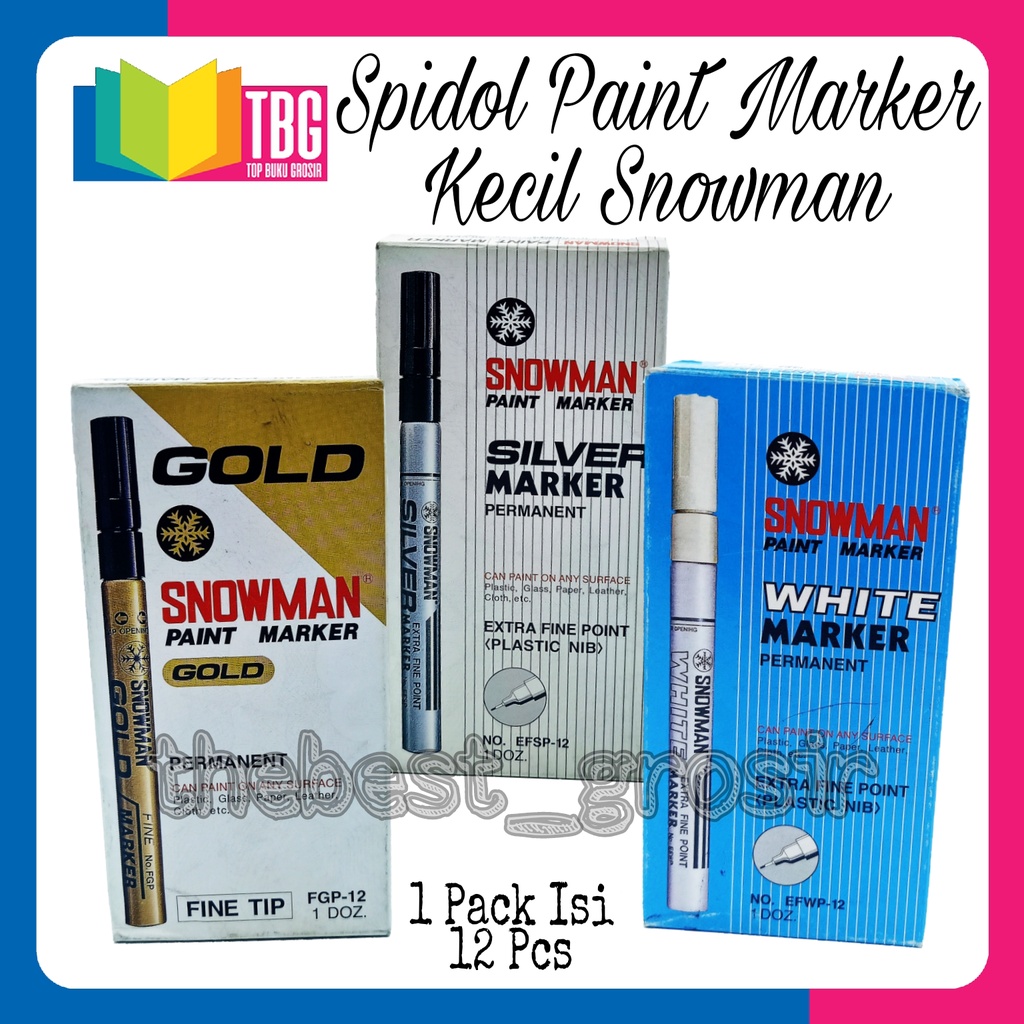 

1 PCS SPIDOL PAINT MARKER KECIL SNOWMAN (PERMANENT) / SPIDOL PERMANENT / PAINT MARKER