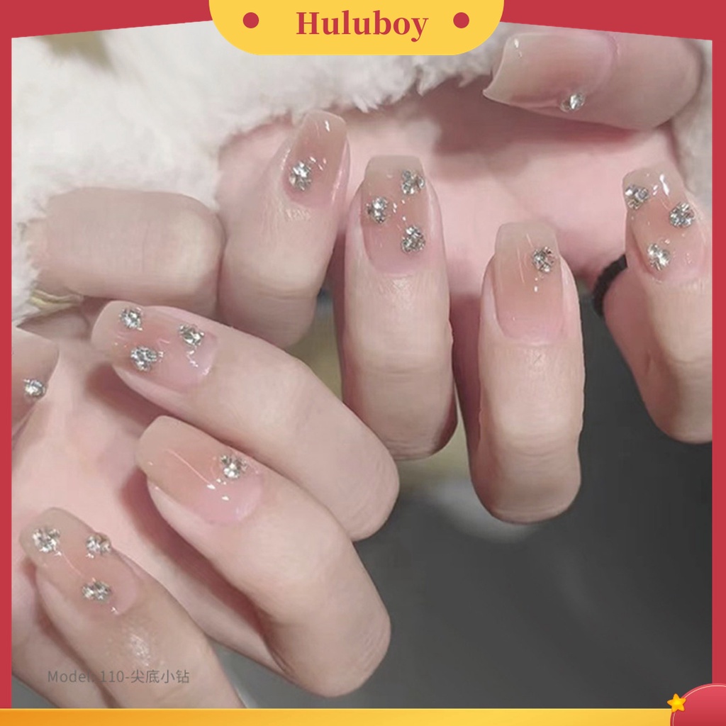 Huluboy Huluboy♡ 1 Kotak Batu Kaca Berlian Imitasi 3D Super Shiny Untuk Dekorasi Nail Art