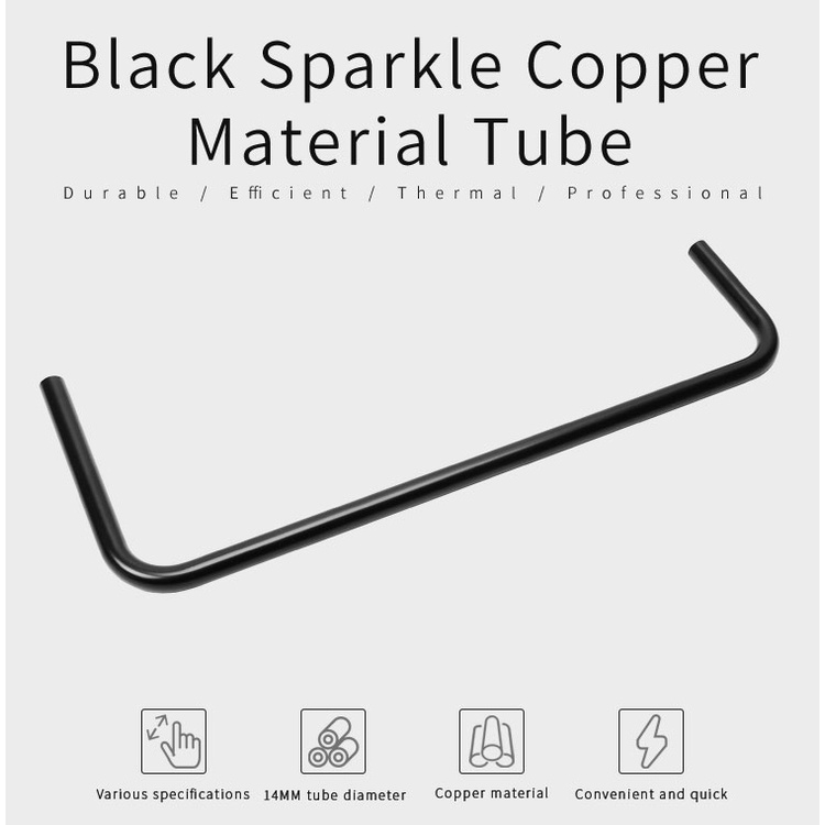 BARROW TDWB-14 14mm 90 Single Bend Cooper Metallic Black Tube 480mm