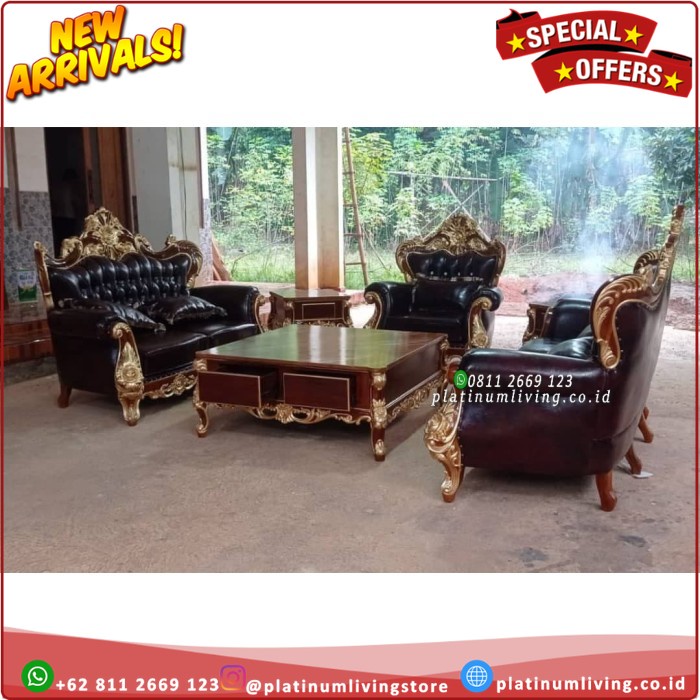 Kursi Tamu Jati Ukiran Mewah Sofa Tamu Jati Ukir Sofa Ukir Sofa Mewah Platinumliving Furniture Indon