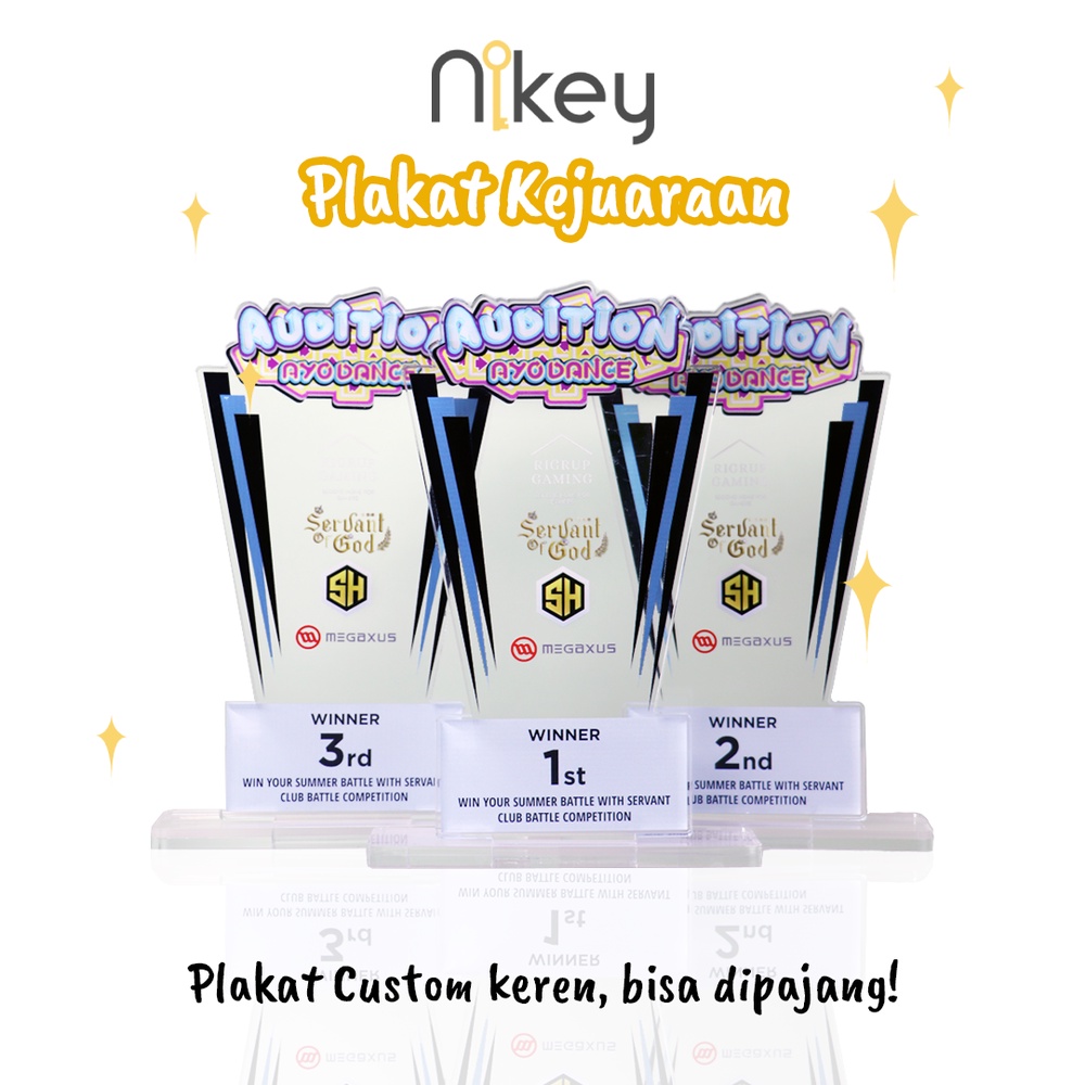 Plakat Piala Kejuaraan Custom Plakat Trophy Juara Plakat Piagam Merchandise Akrilik Acrylic PK-0054