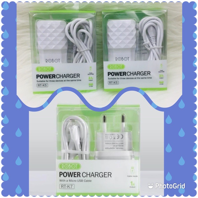 Charger ROBOT RT-K5 RT-K7 Dual 2 USB 2.1A 1A RTK5 RTK7 ORIGINAL WOOK