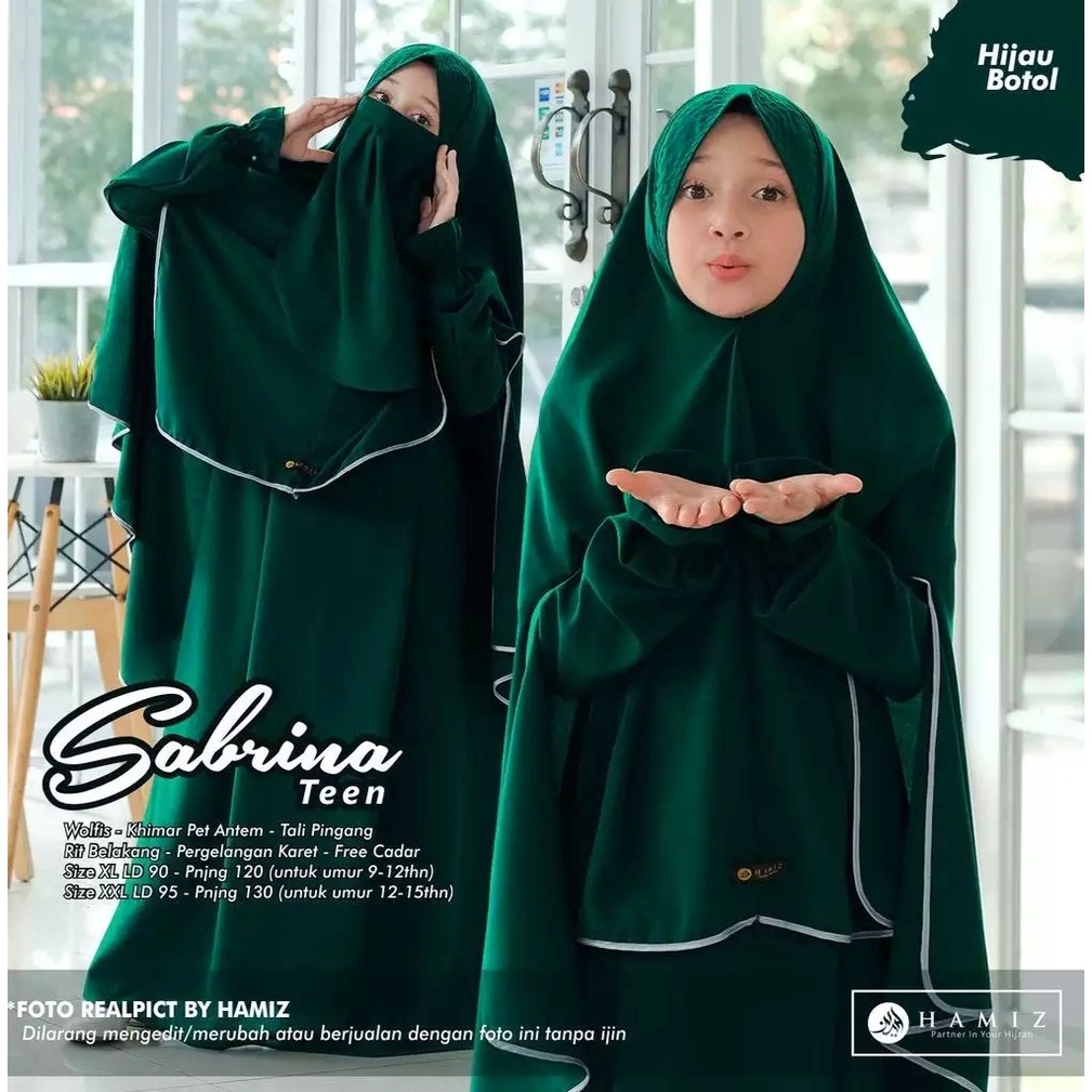 GAMIS ANAK TERBARU  SABRINA GAMIS SYAR.I ANAK SIZE M - XL