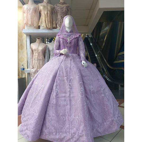 GAUN PENGANTIN BLIMBING FULL MUTIARA PAYET