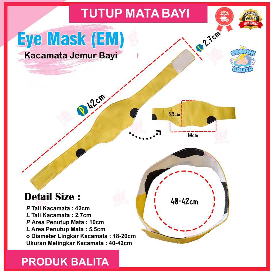 Penutup Mata Bayi Kacamata Jemur Motif Karakter Lucu