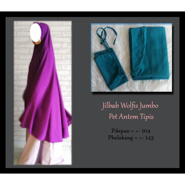 New Jilbab Wolfis Jumbo Cadar