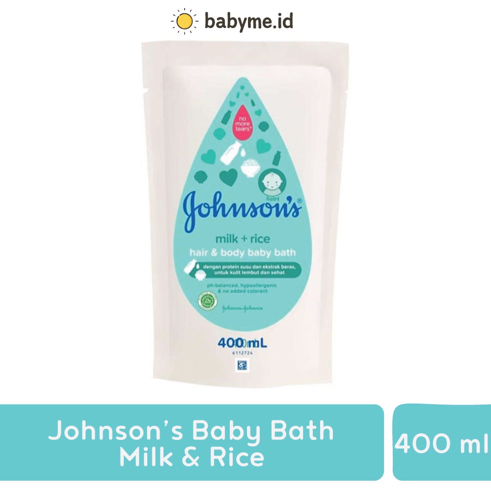 Johnson's Milk &amp; Rice Hair Body Baby Bath 400ml