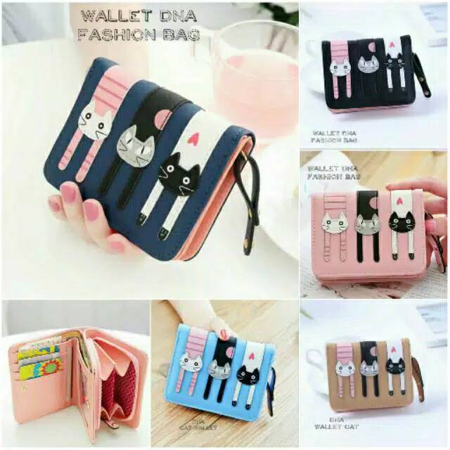 Dompet 3kucing size mini/dompet wanita /dompet lipat murah