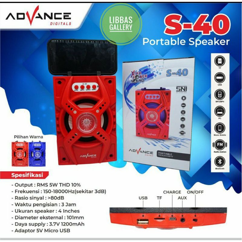 speaker active portable advance s-40/salon aktif/speaker aktif