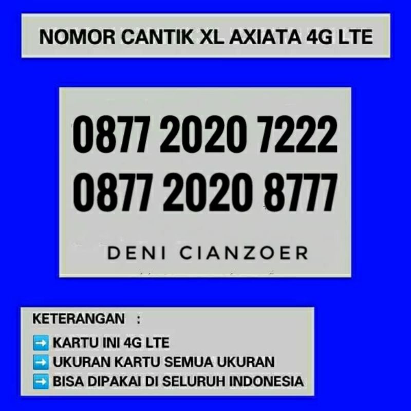 kartu perdana xl nomor cantik abab