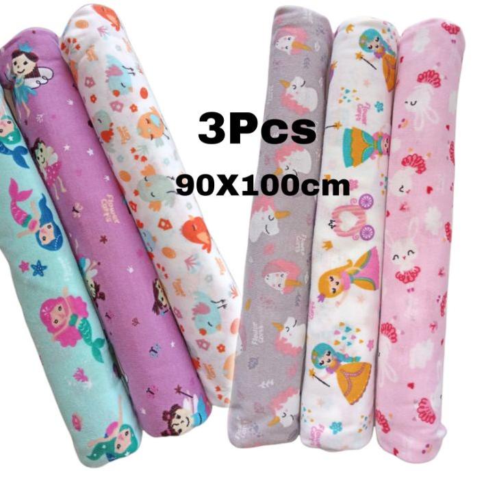 Segera Pilih 3Pcs Bedong Print Motif 90x100cm FW3