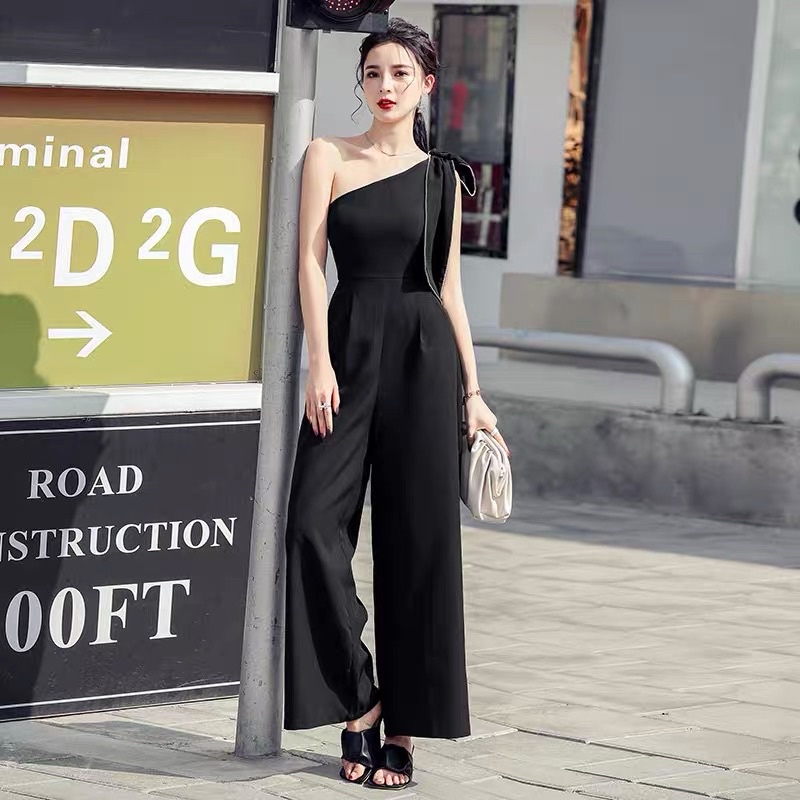 SIDE BOW JUMPSUIT WANITA SETELAN IMPORT MX517