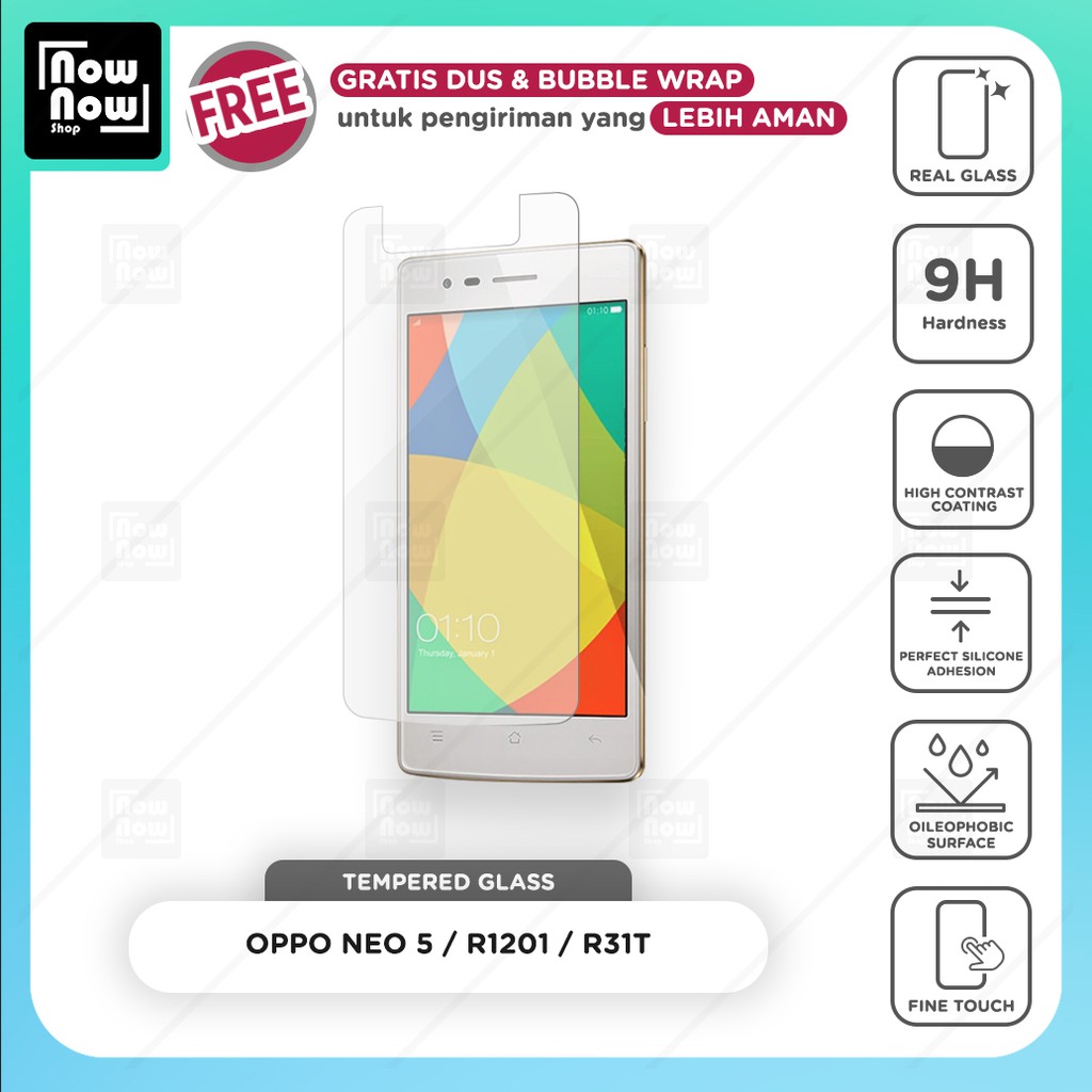 Tempered Glass Anti Gores Oppo Neo 5 / R1201 / R31T Screen Guard Protector 9H Kaca Temperglass