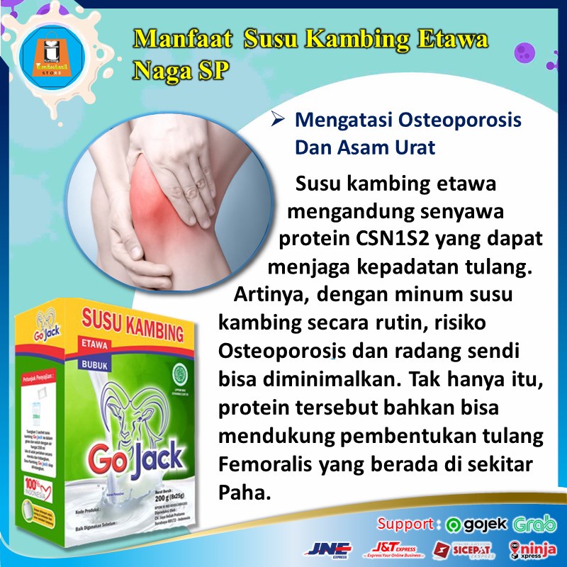 Susu Kambing Etawa Bubuk Go Jack 200gr Kemasan Sachet Susu Etawa Kambing Bubuk Minuman Susu Kambing Murni Sky Goat Evaporasi Asam Lambung Mag