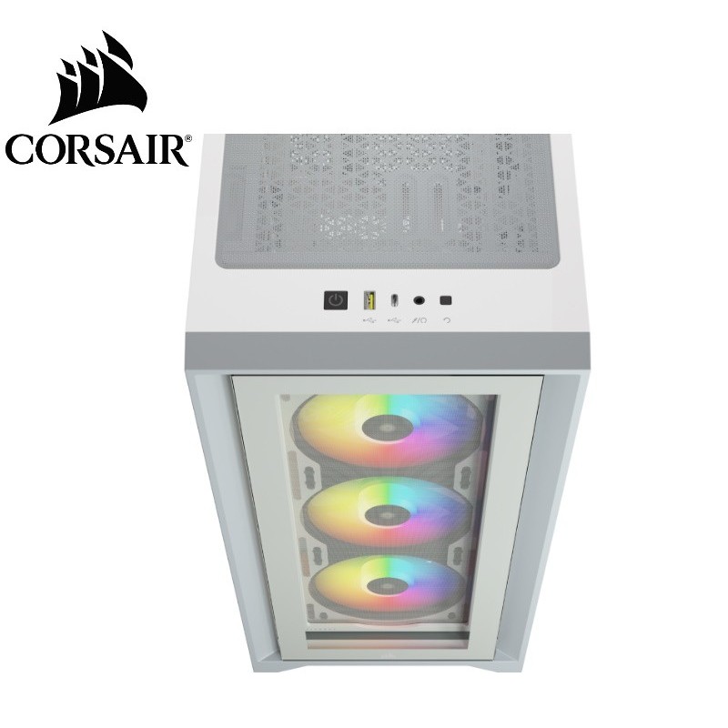 Corsair iCUE 4000X RGB Tempered Glass Mid Tower ATX Case White