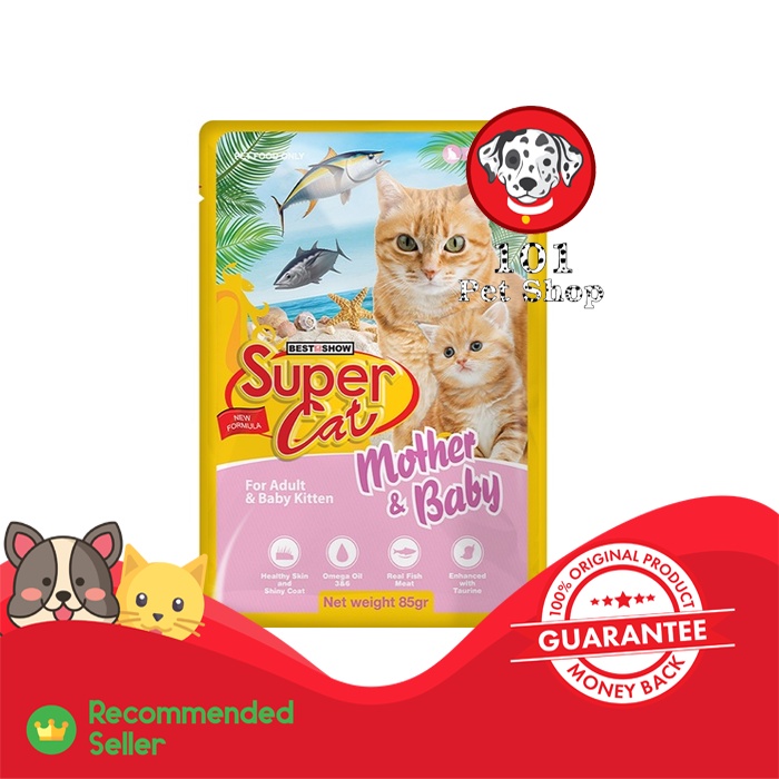 MAKANAN KUCING SUPER CAT POUCH KITTEN 85GR ALL VARIAN