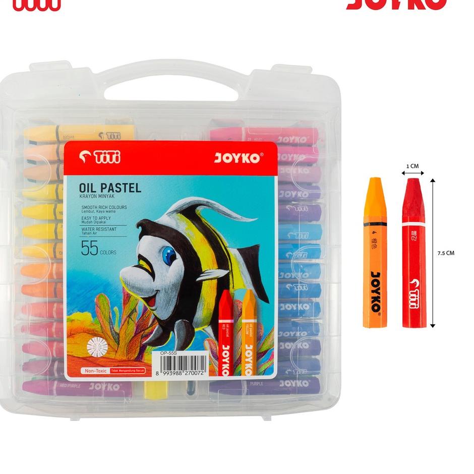 

Lebih Irit Oil Pastel Krayon Minyak Joyko TiTi OP-55S 55 Warna Colors