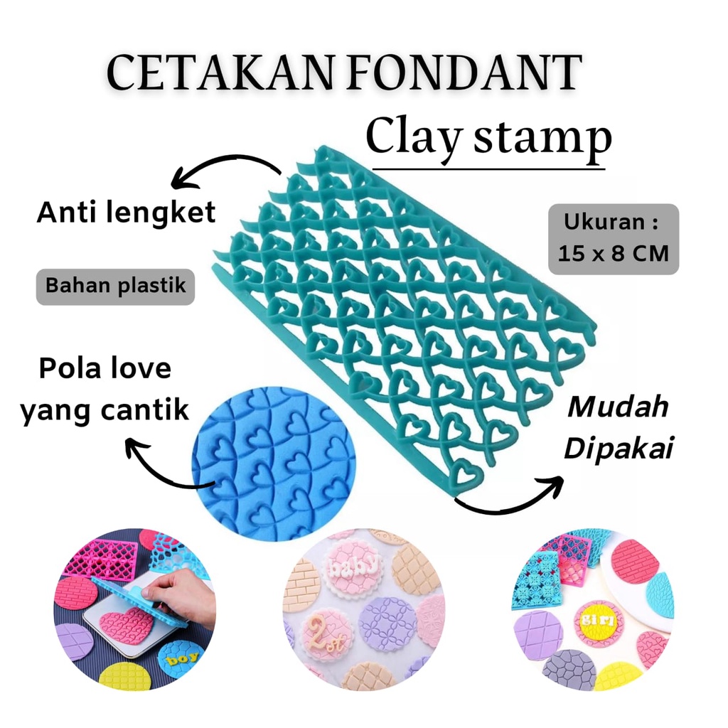 Cetakan Fondant Clay Stamp Cutter Embosser Cetakan plastik Cupcake