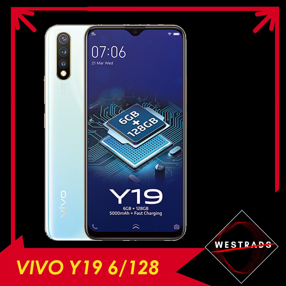 Vivo Y19 RAM 6GB/128GB WHITE GARANSI RESMI / Handphone Vivo