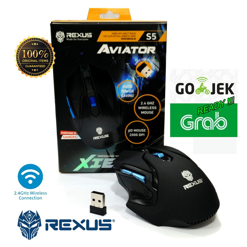 Mouse Wireless Gaming Rexus Xierra S5 Aviator Rx-S5A Original