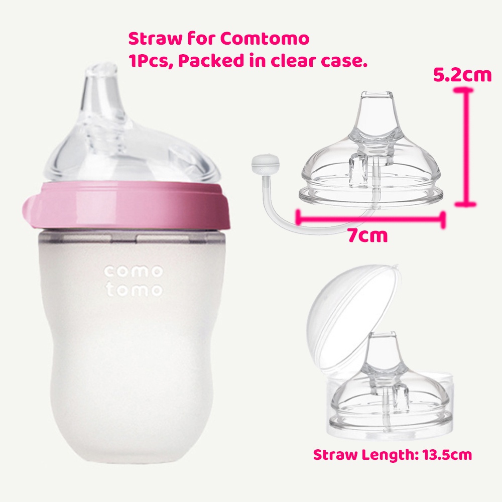 Dot Botol Susu Bayi Dengan Sedotan Kompatibel Boto Pigeon Avent  Botol Susu Pengganti Model Leher Lebar 150ml 250ml