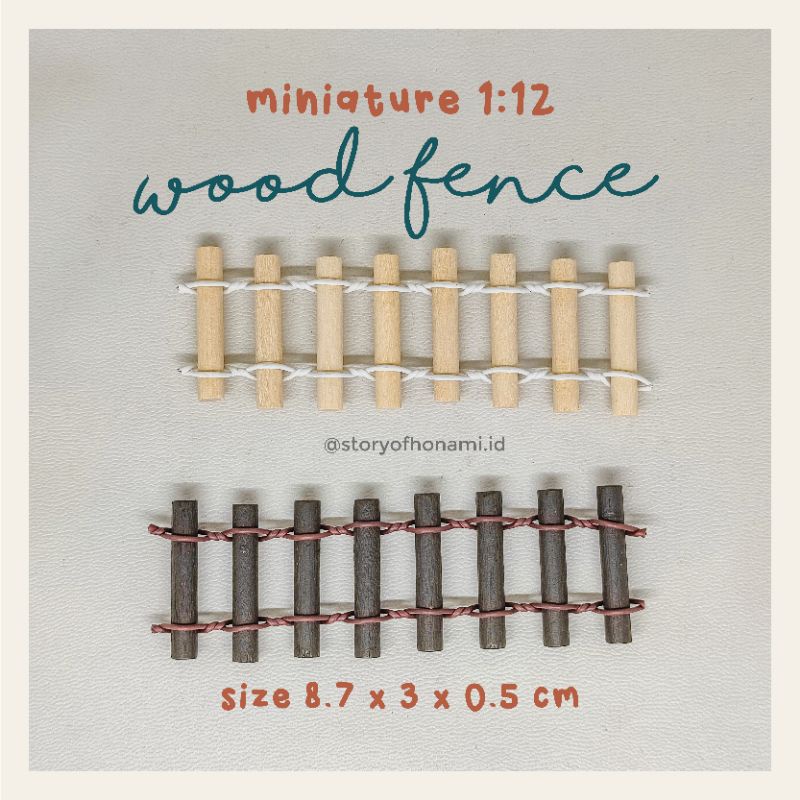MINIATUR 1:12 MINI WOOD FENCE PAGAR KAYU TAMAN MAINAN