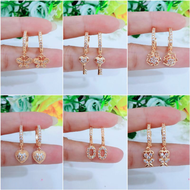 Fourfashion Anting Jepit Korea Full Permata Cantik Lapis Emas PAI033