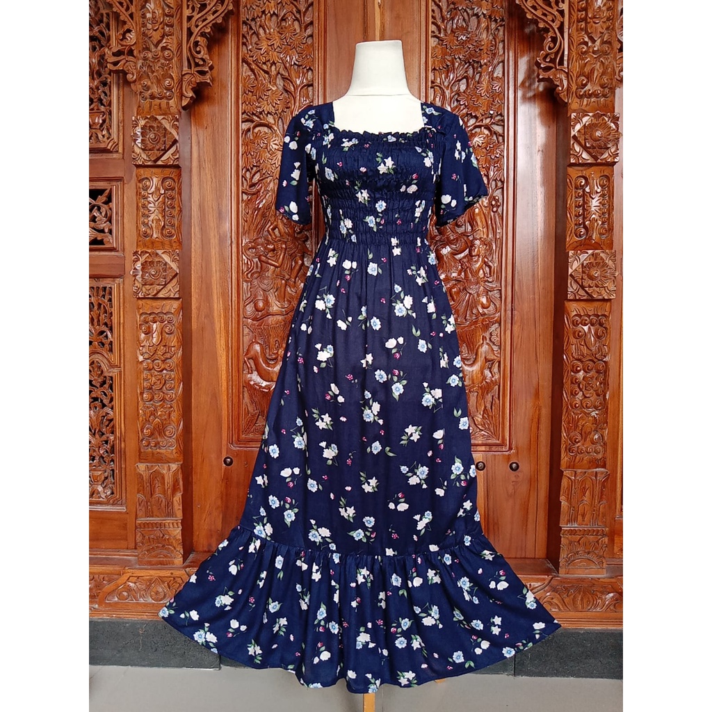 VANESSA REMPEL/ DASTER KERUT DADA REMPEL / DASTER SMOK-AUBRETA NAVY