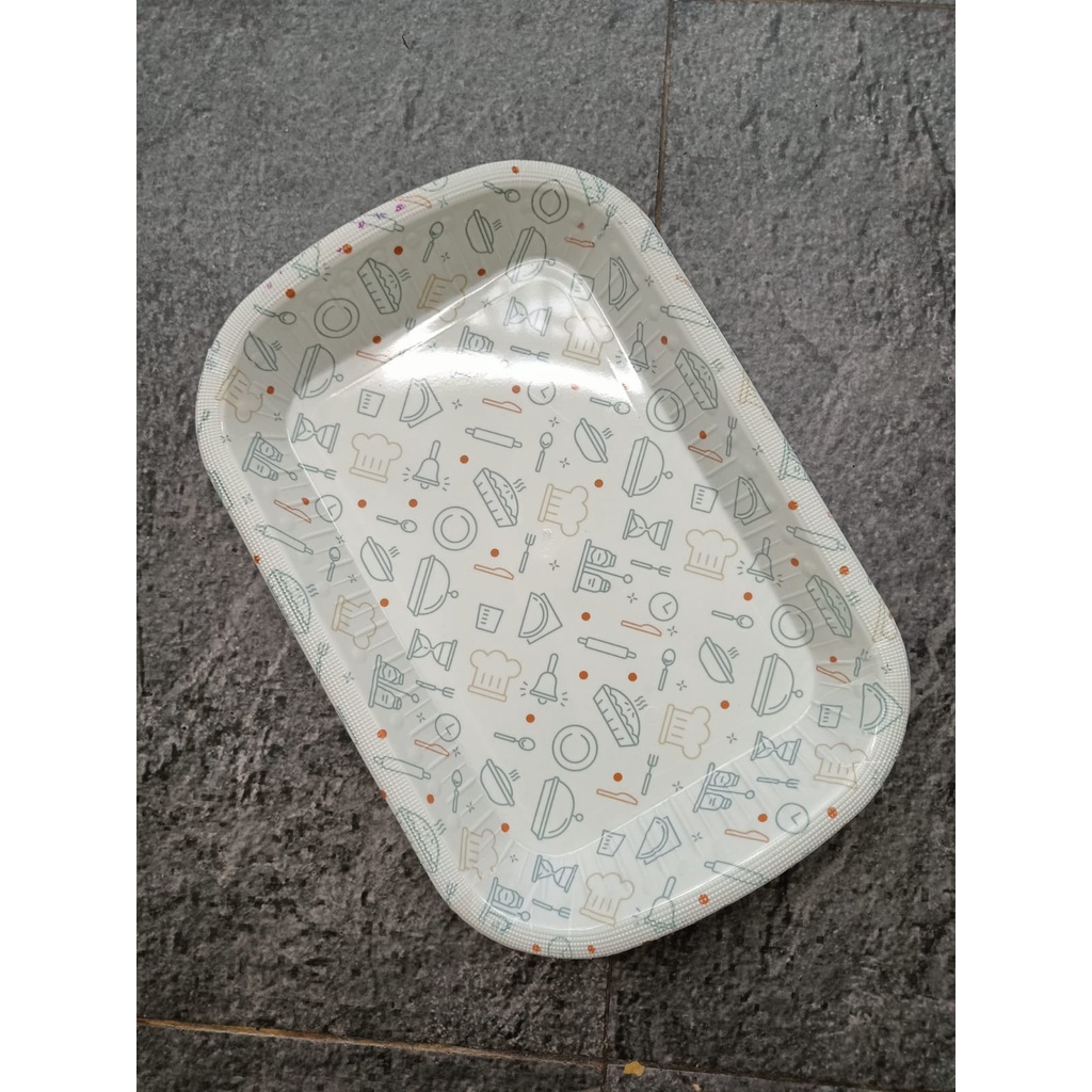 Nampan Plastik Motif Marble Large Tinggi 877