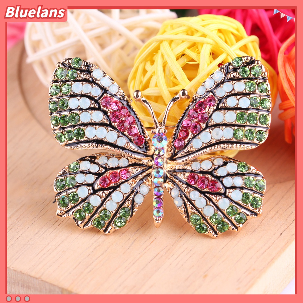 Bros Bentuk Kupu-Kupu Aksen Berlian Imitasi Warna-Warni Untuk Pernikahan