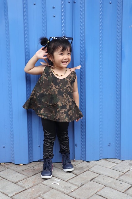 Blouse army tali tanktop untuk anak perempuan 2-5 tahun nablfashion